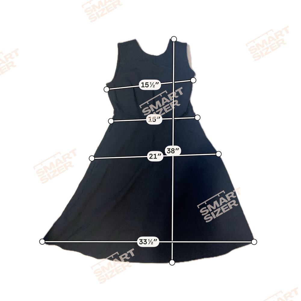 Lands End A Line Black Dress Knee Length Sleeeless V Back Stretch Size 8 - Picture 4 of 7